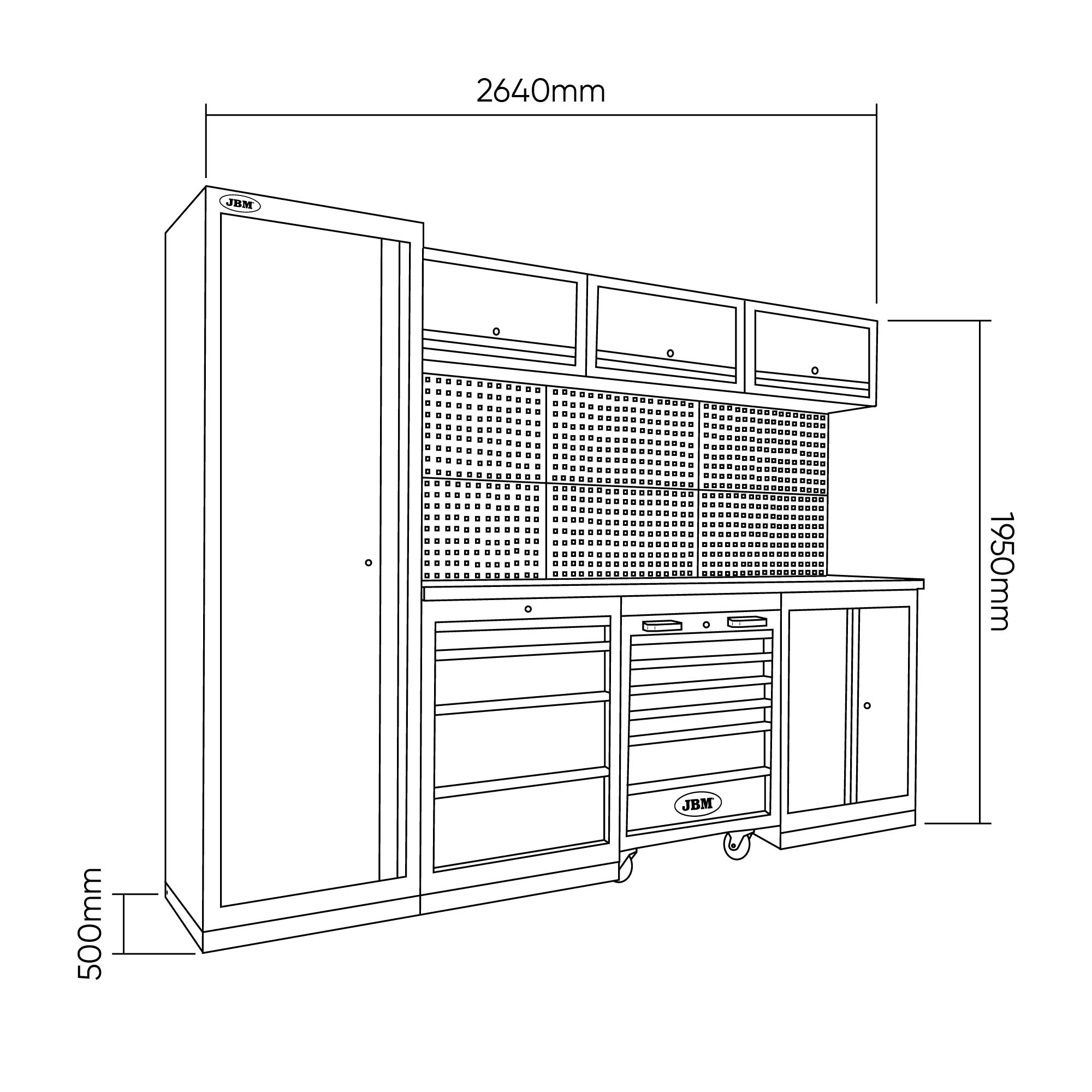 JBM Workshop Module Storage System 18 pcs (Tools Included)