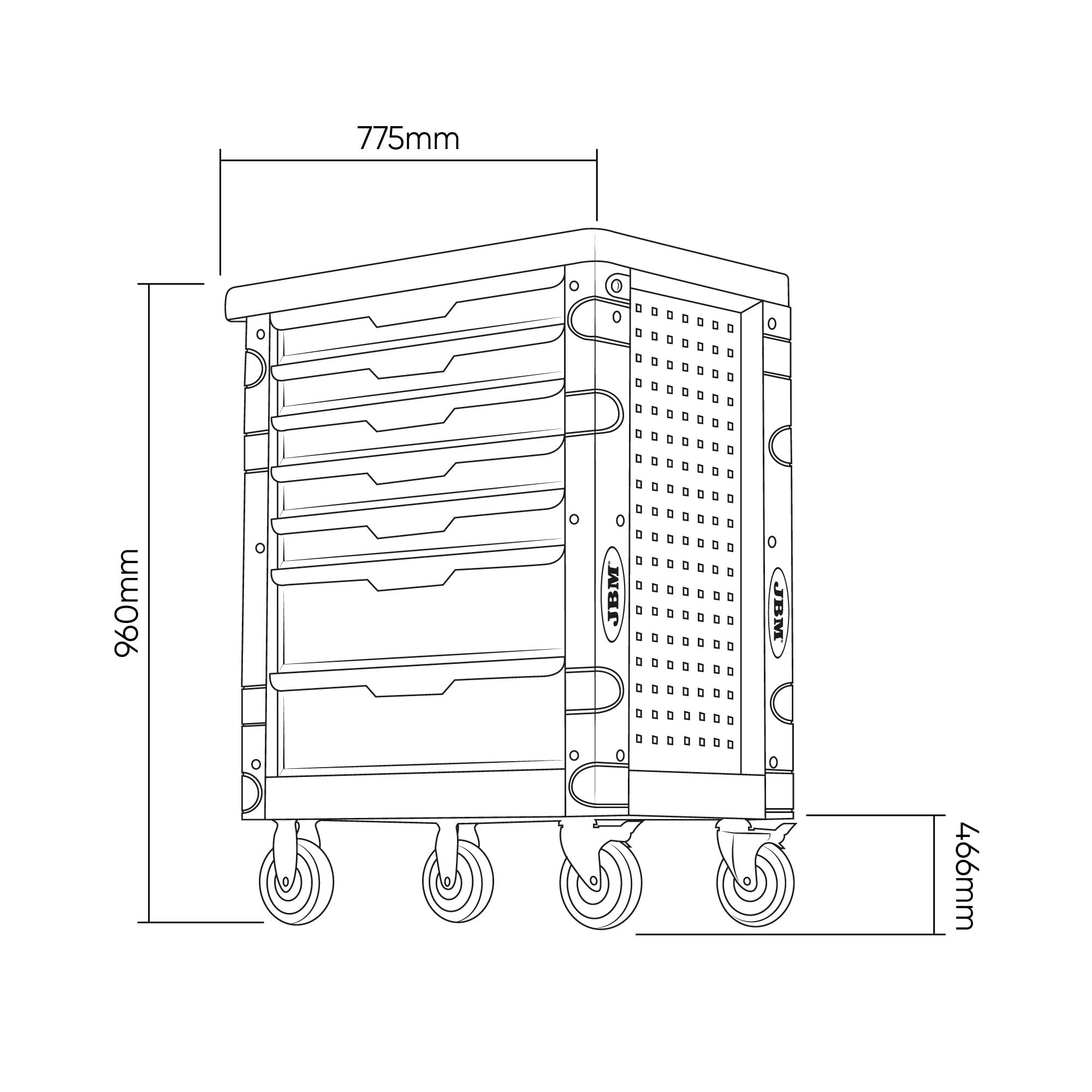 JBM 7 Drawer Tool Trolley (Tools Included)