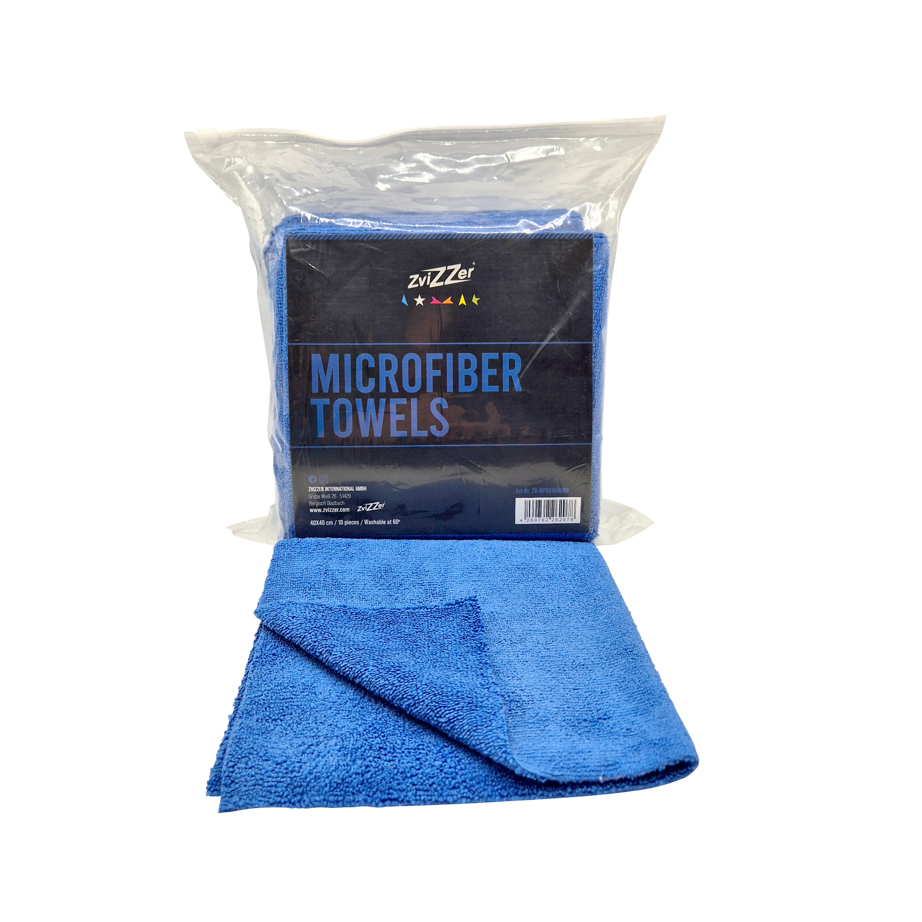 Zvizzer Microfibre Cloth Navy Blue (40x40cm) - 10 Pack